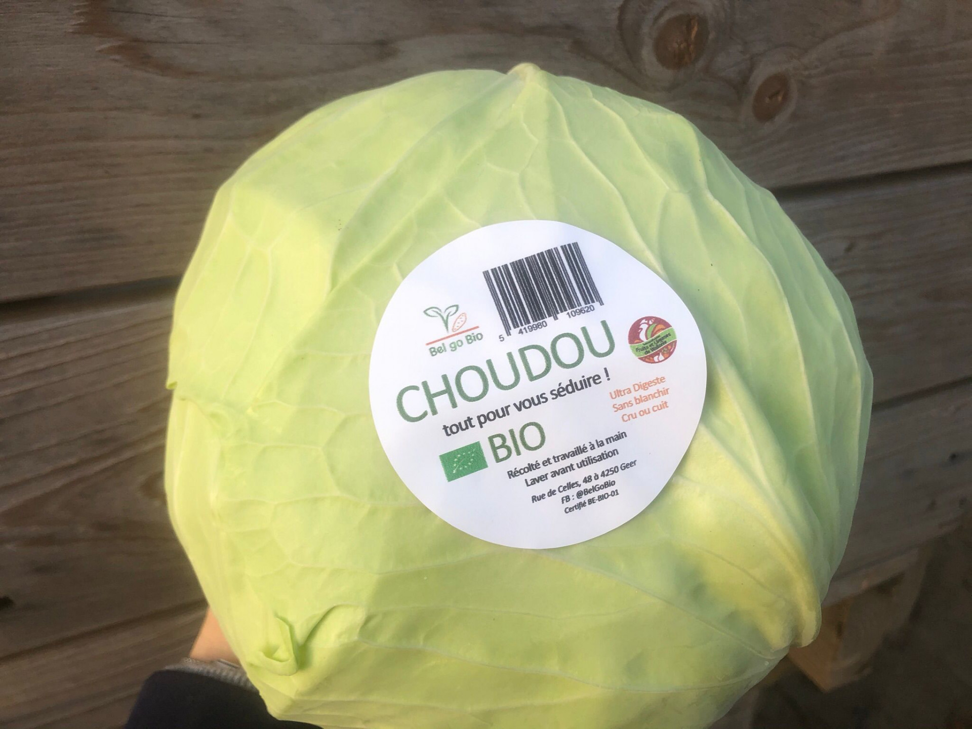 Choudou Bio avec sticker et code barre